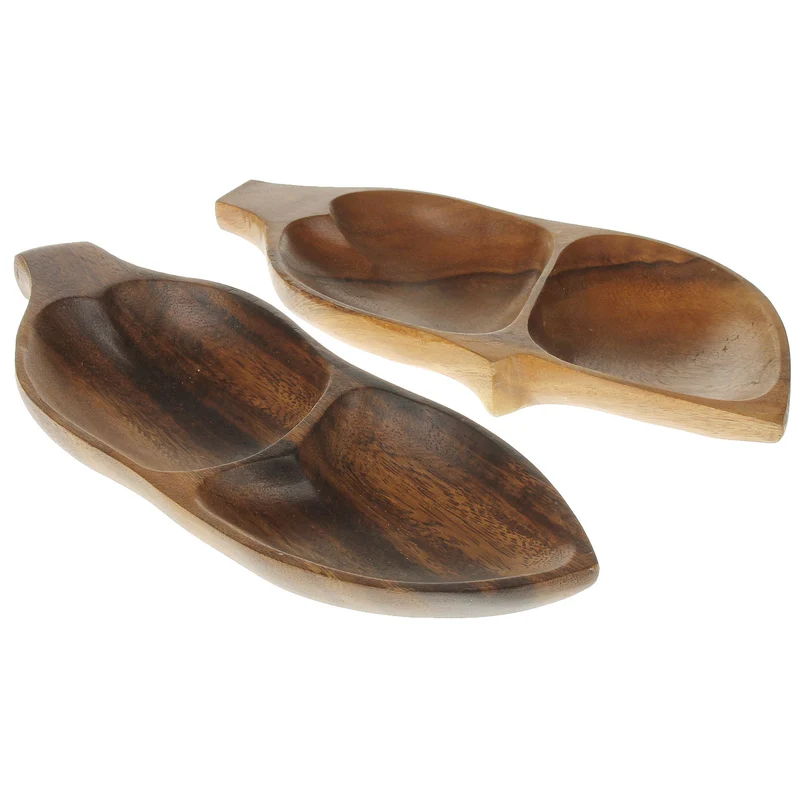 2er Set Holzschale Snackschale Braun