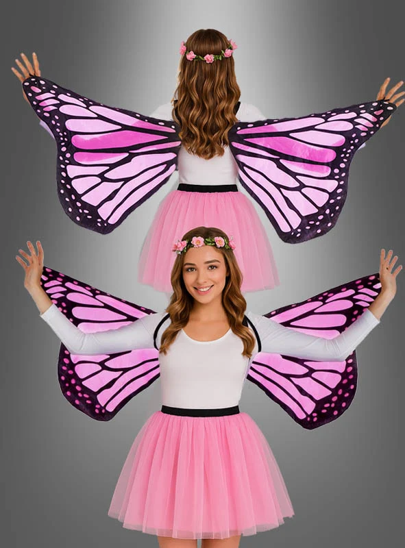 Schmetterlingsflügel für Frauen 163cm rosa