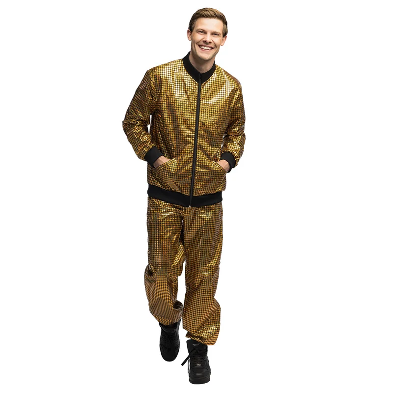 Gouden Discobal Trainingspak Heren | Disco & Carnaval Kostuum