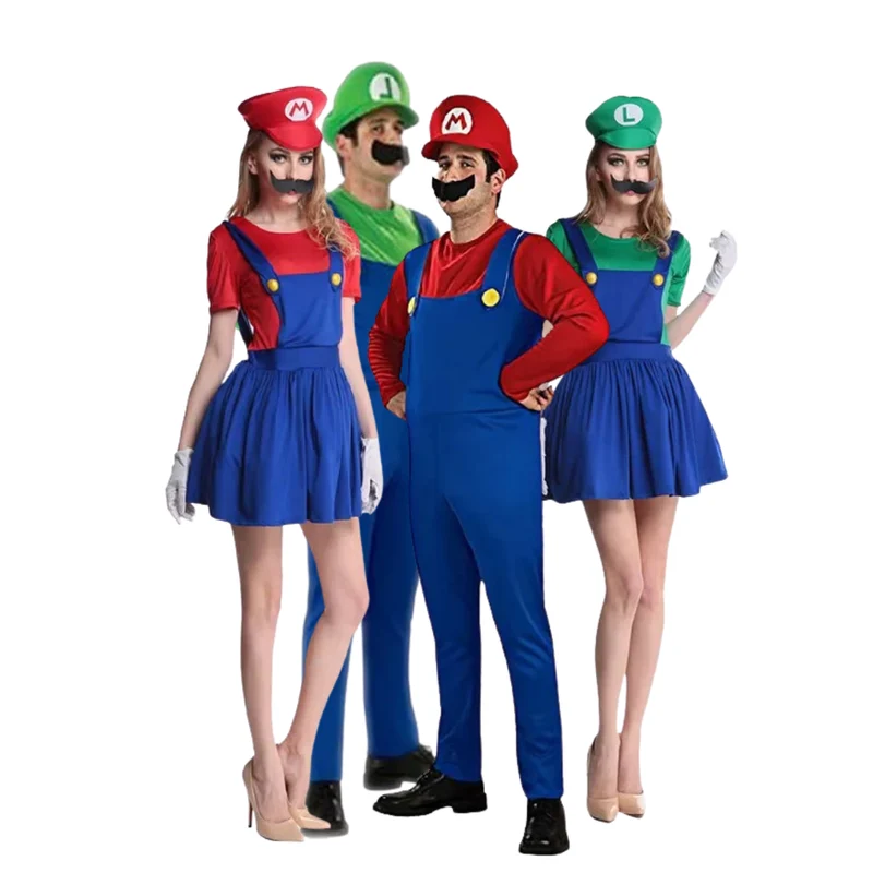 Mario & Luigi - 2x heren + 2x dames - KWARTET DEAL – Groepskostuum 4 personen