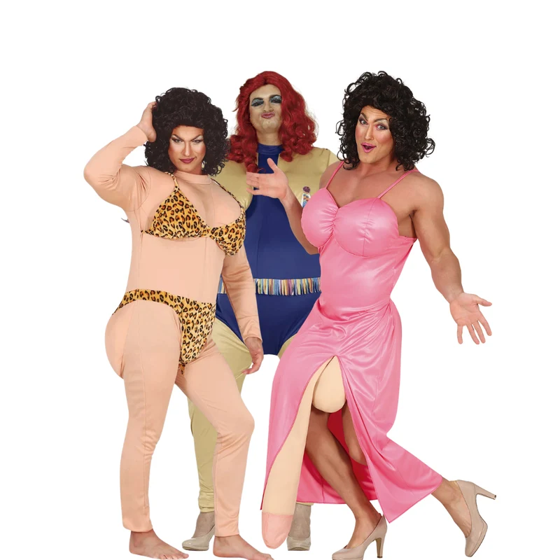 Drag Queen Groepskostuum Heren – Trio Deal voor 3 Personen