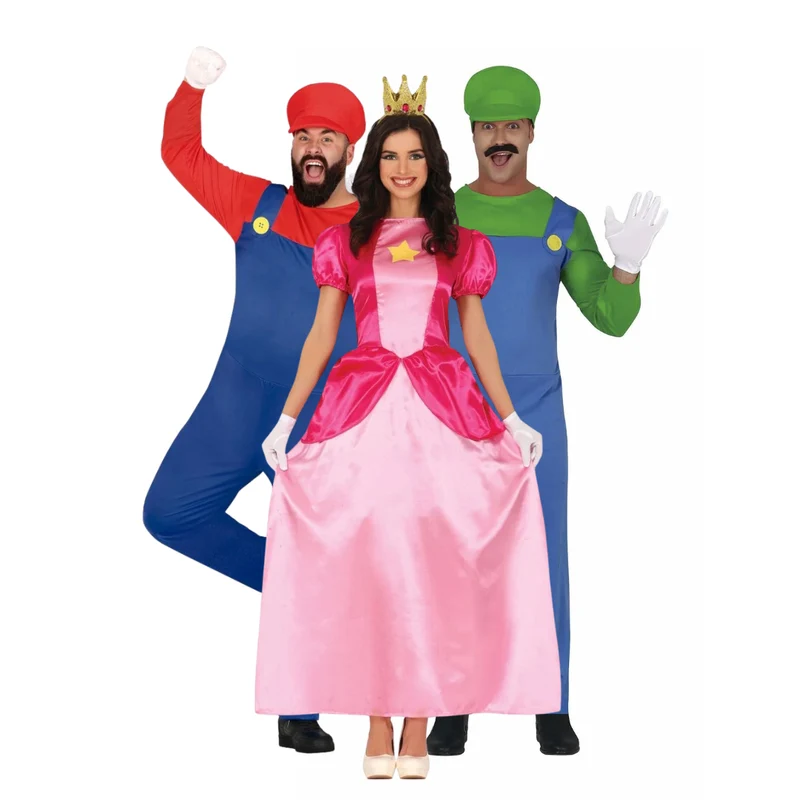 Trio DEAL | Mario, Luigi & Peach | Compleet Groepskostuum 3 personen