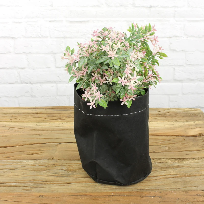 Blumentopf aus Kraftpapier, schwarz, 2-Set