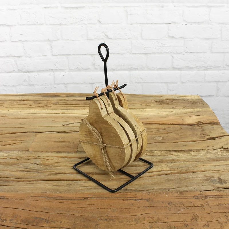 Untersetzer, Rund, Holz, Natur