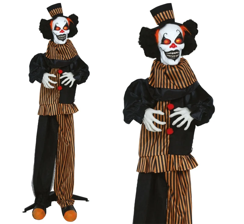 Halloween-Pop-Clown mit Licht, Sound und Bewegung, 1,7 m