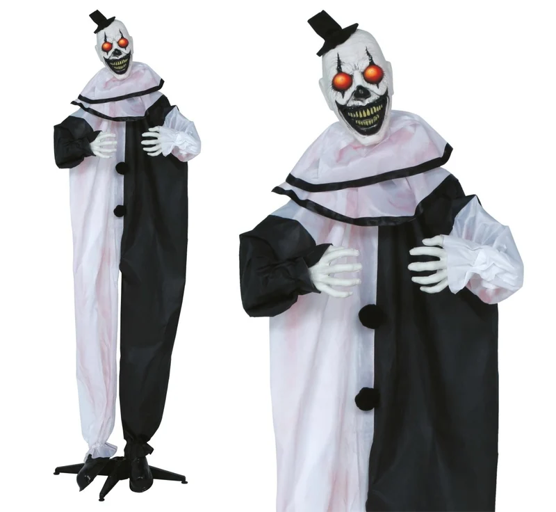 Halloween-Pop-Stehclown mit Licht, Sound und Bewegung, 2,05 m