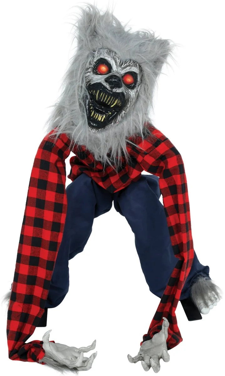Halloween-Pop-Werwolf mit Licht, Sound und Bewegung, 90 cm