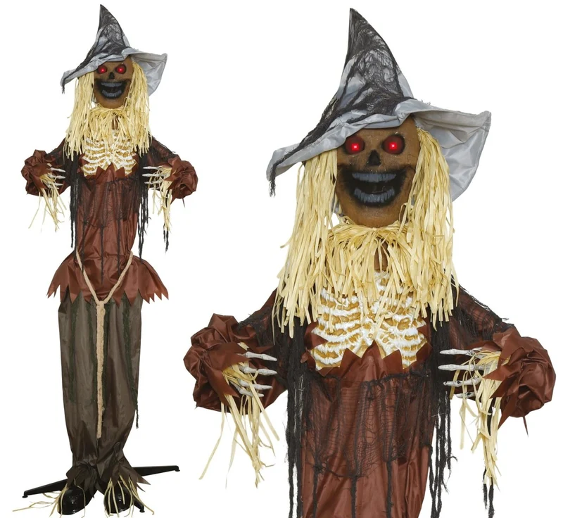Halloween-Pop-Vogelscheuche mit Licht, Sound und Bewegung, 2,25 m