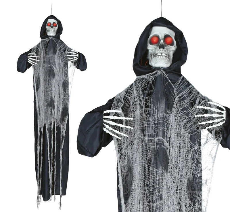 Halloween-Skelett-Hängetunika mit Licht, Sound und Bewegung, 1,75 m