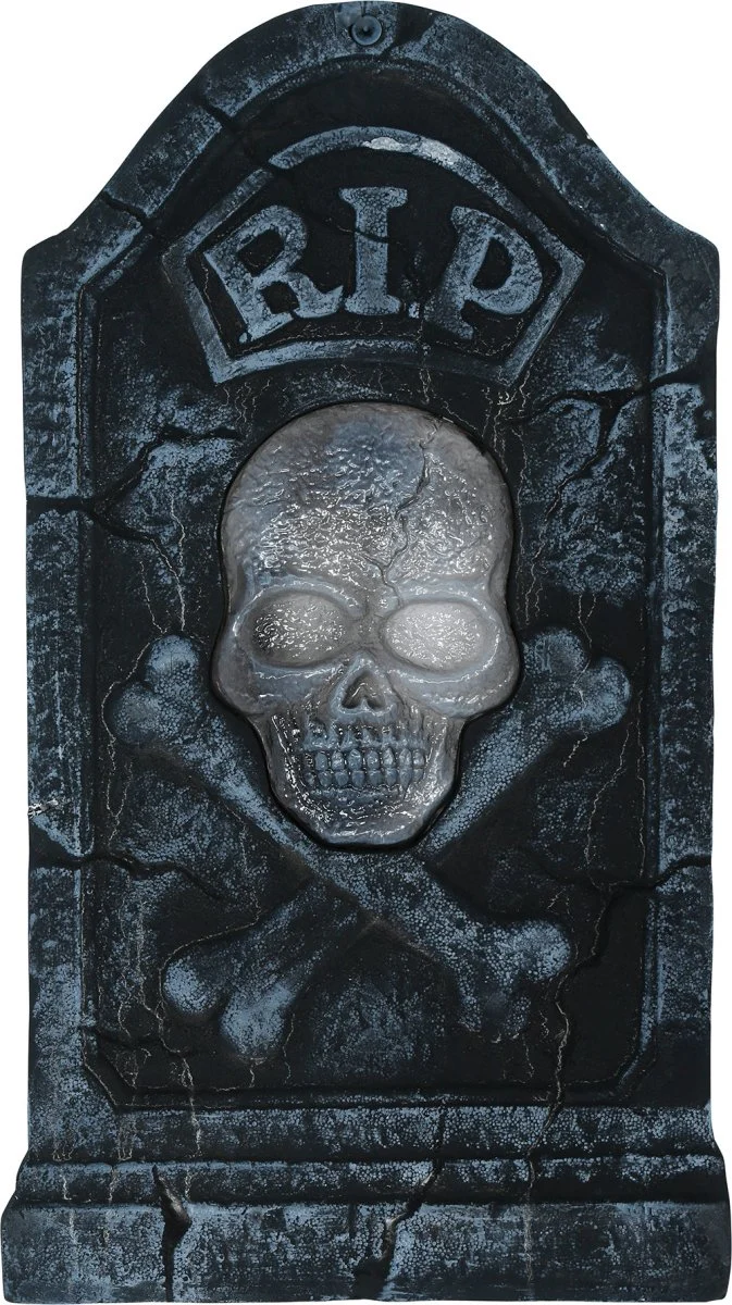 Skelett-Grabstein mit Licht und Ton, 90 cm
