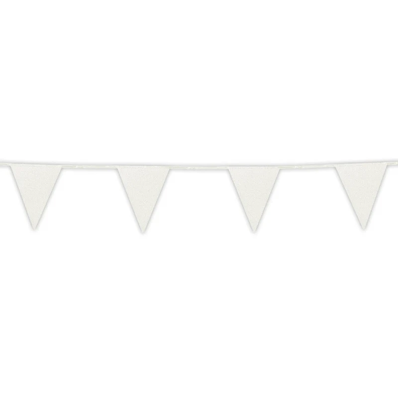 Weiße Girlande Glitzerpapier 6m