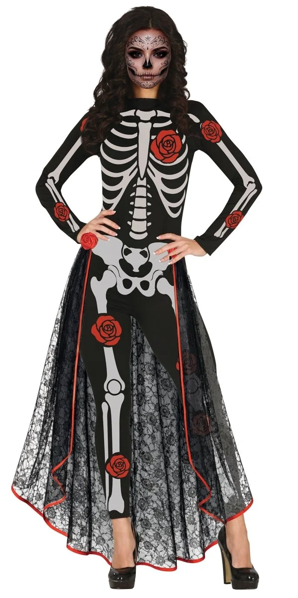 Dia de los Muertos-Kostüm für Damen: Skelett