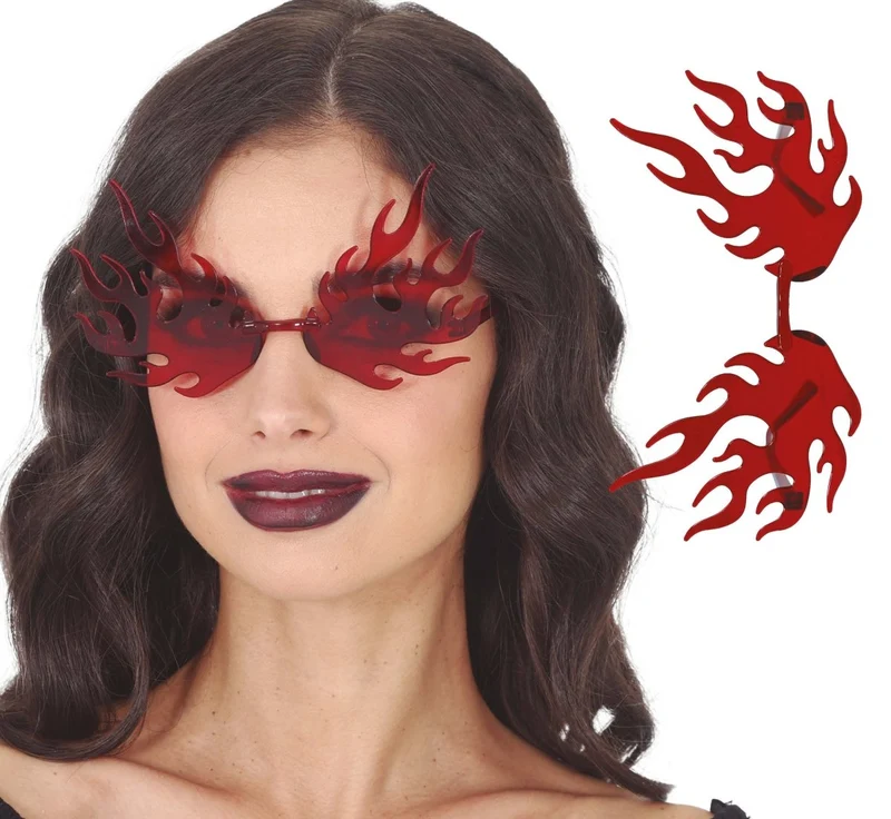 Rote Sonnenbrille mit Flammenmuster