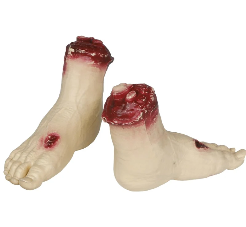 Halloween-Attrappe: Abgetrennter Fuß, 25 cm