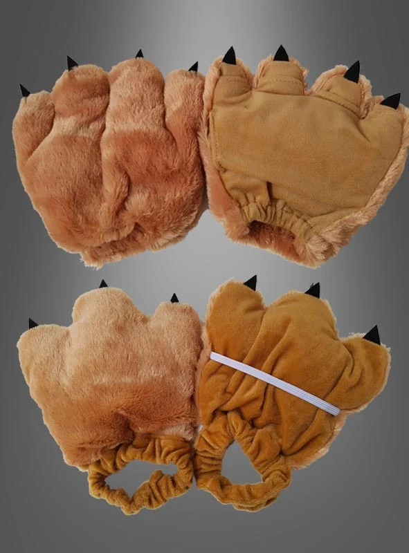 Plüschfell Hände Handschuhe und Füße mit Krallen