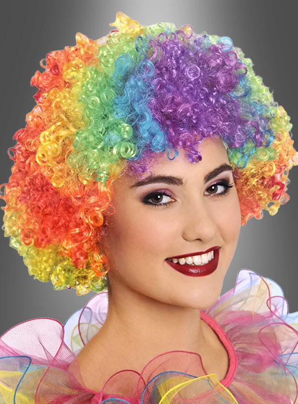 Regenbogen Afro Perücke