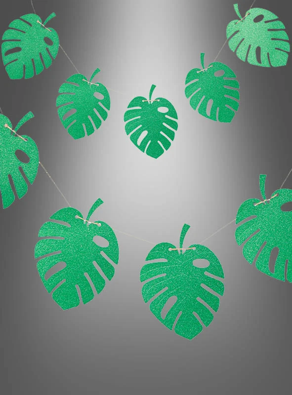 Glitzernde Monstera Blättergirlande 3m x 25cm
