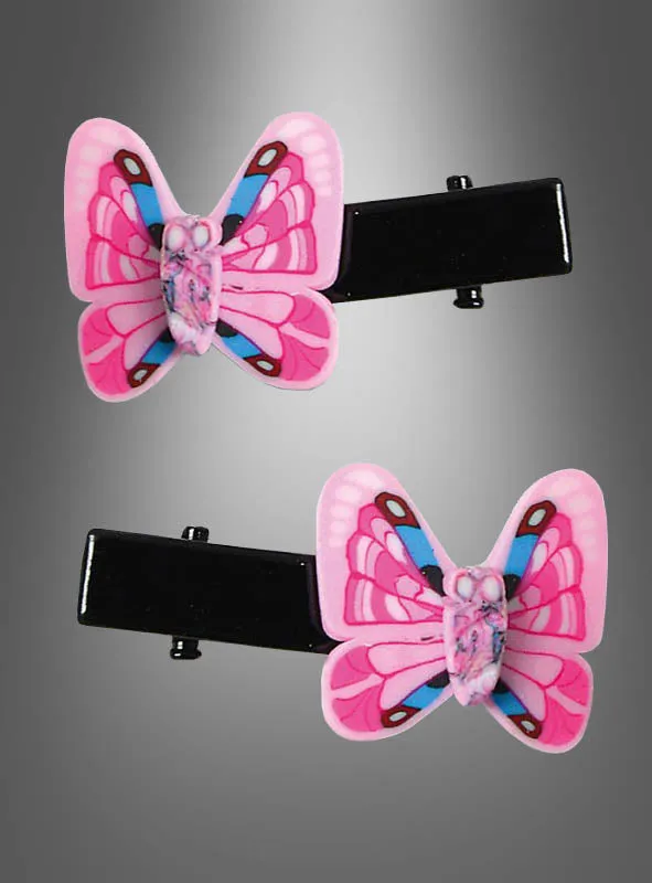 Schmetterling Haarclips pink 2 Stück