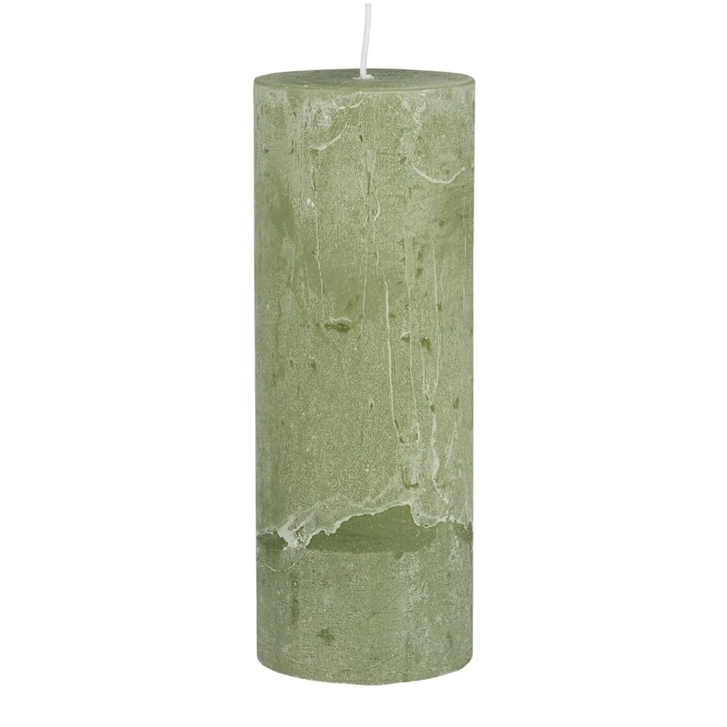Ib Laursen Stumpenkerze rustikal Green Tea 18 cm