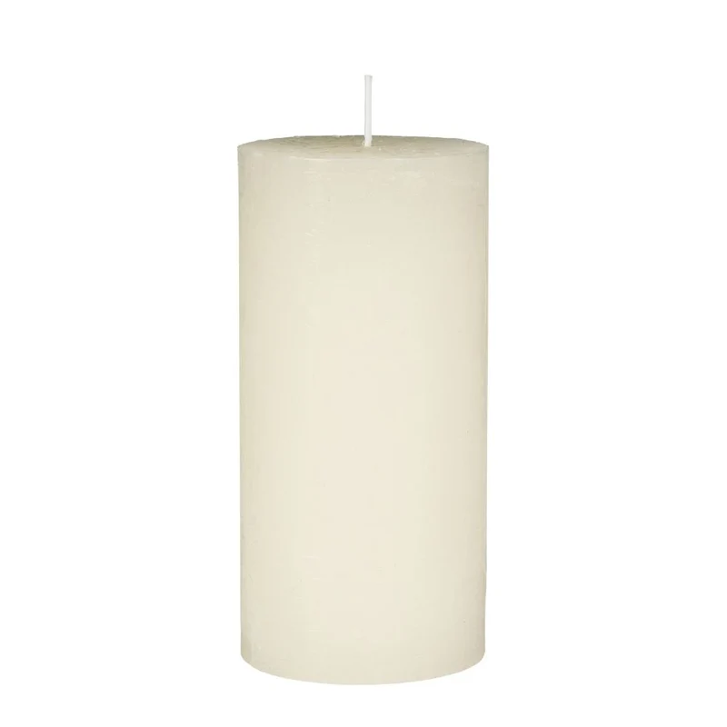 Ib Laursen Stumpenkerze rustikal cremefarben 14 cm
