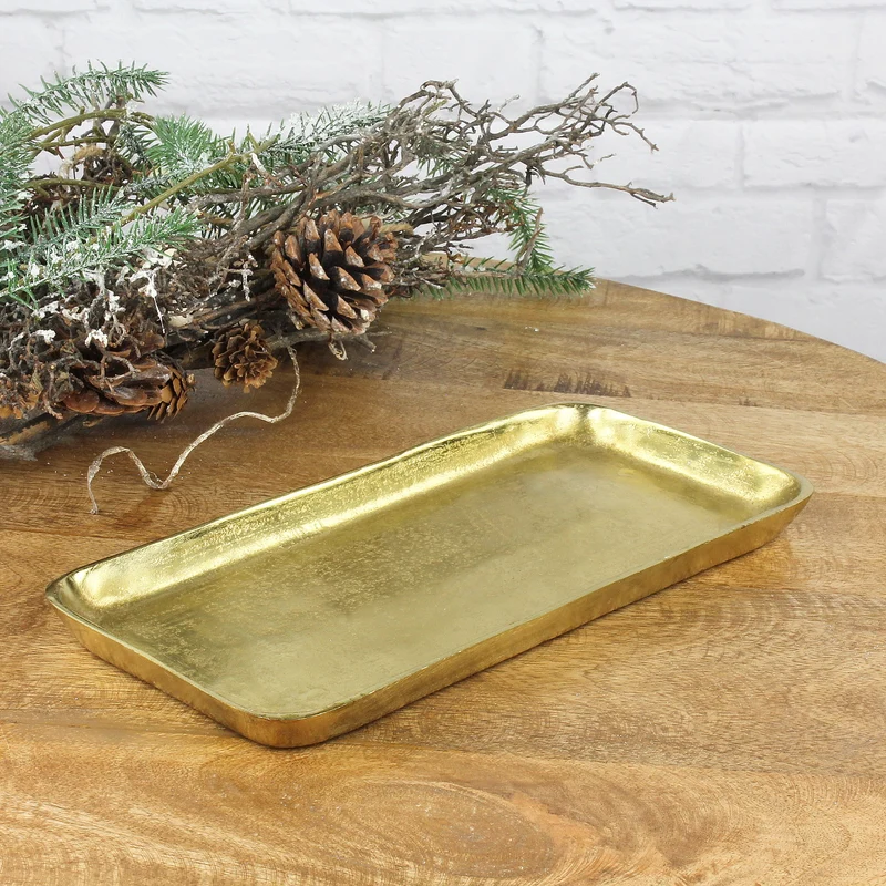 Tablett eckig gold