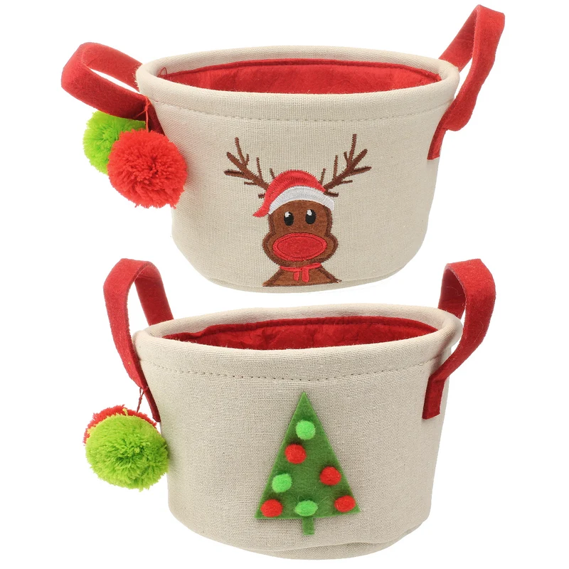 Weihnachtskorb Rentier oder Tannenbaum Leinen / Filz