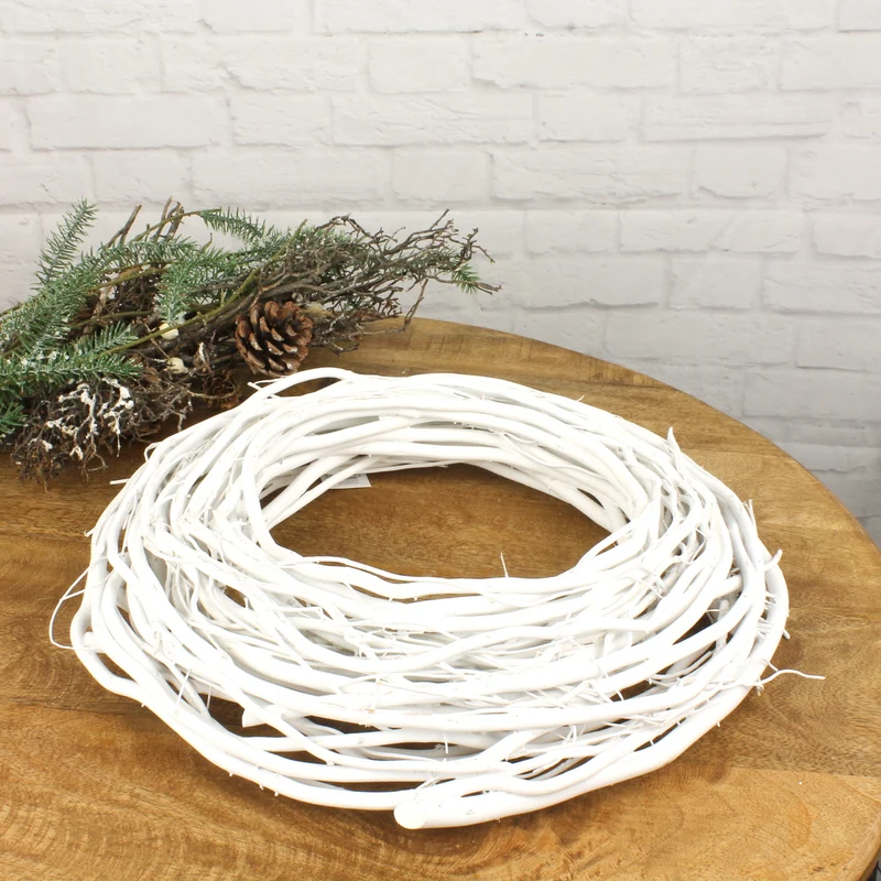 Holzkranz Weiß 30 oder 42 cm