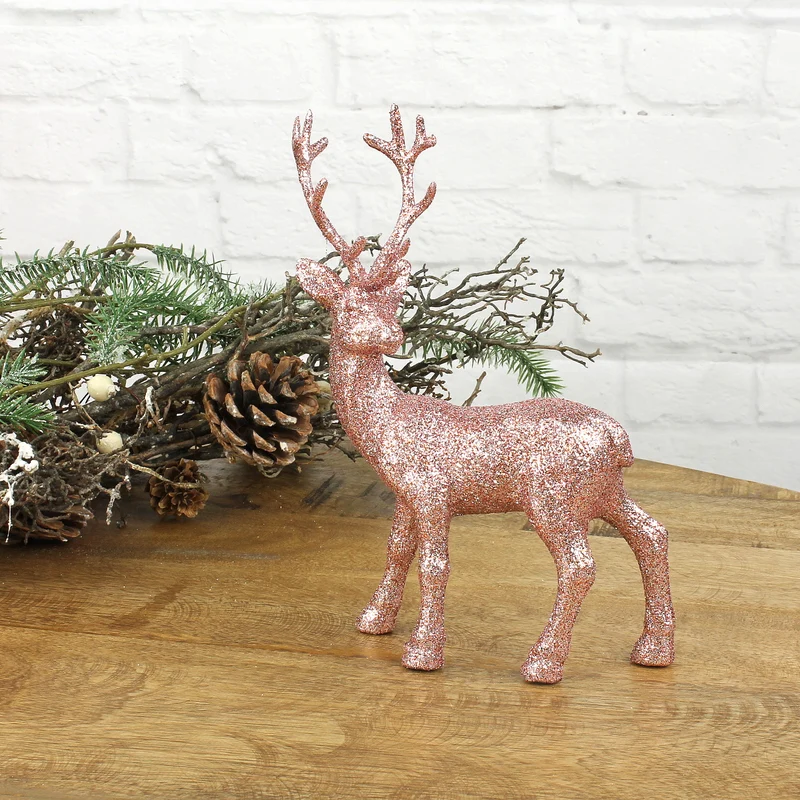 Deko Hirsch rosa glitzer