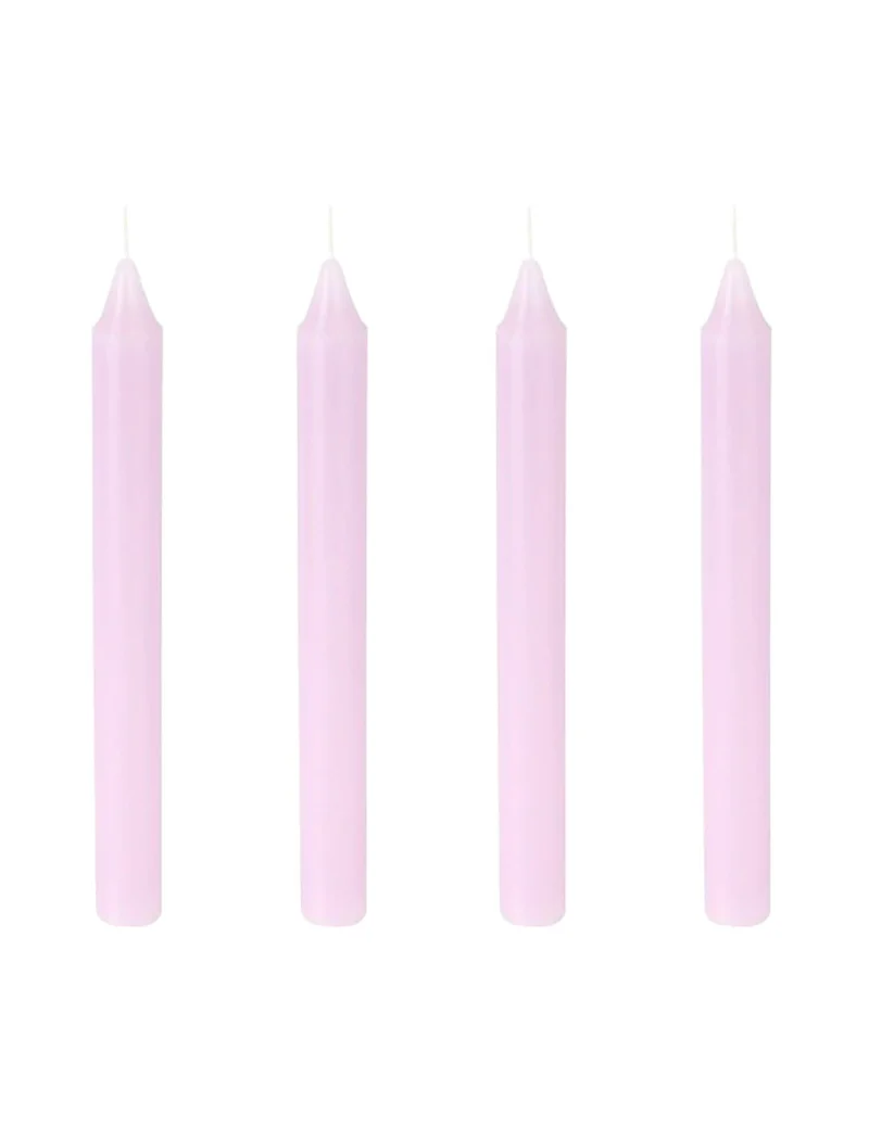 4er Set Stabkerzen in Lavendel - 20 cm