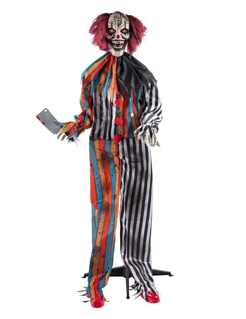 Halloween Animatronic Clown Metzger - beweglich & Sound - 175 cm