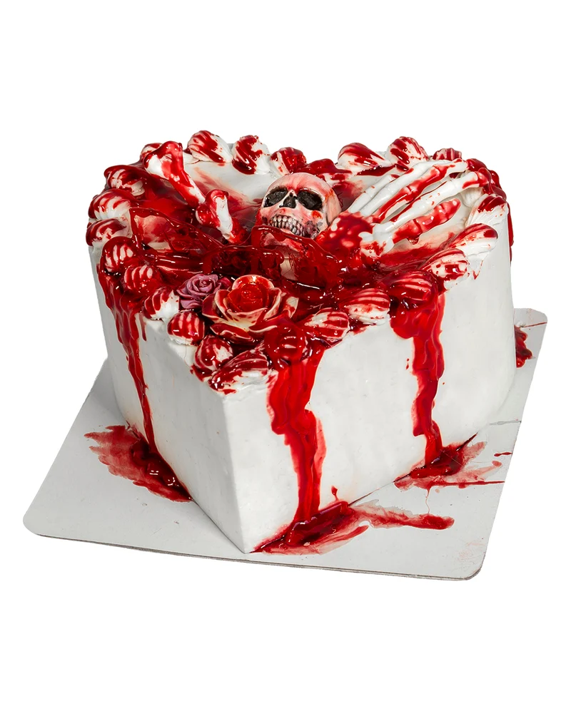 Blutige Torte in Herzform Halloween Deko 16cm