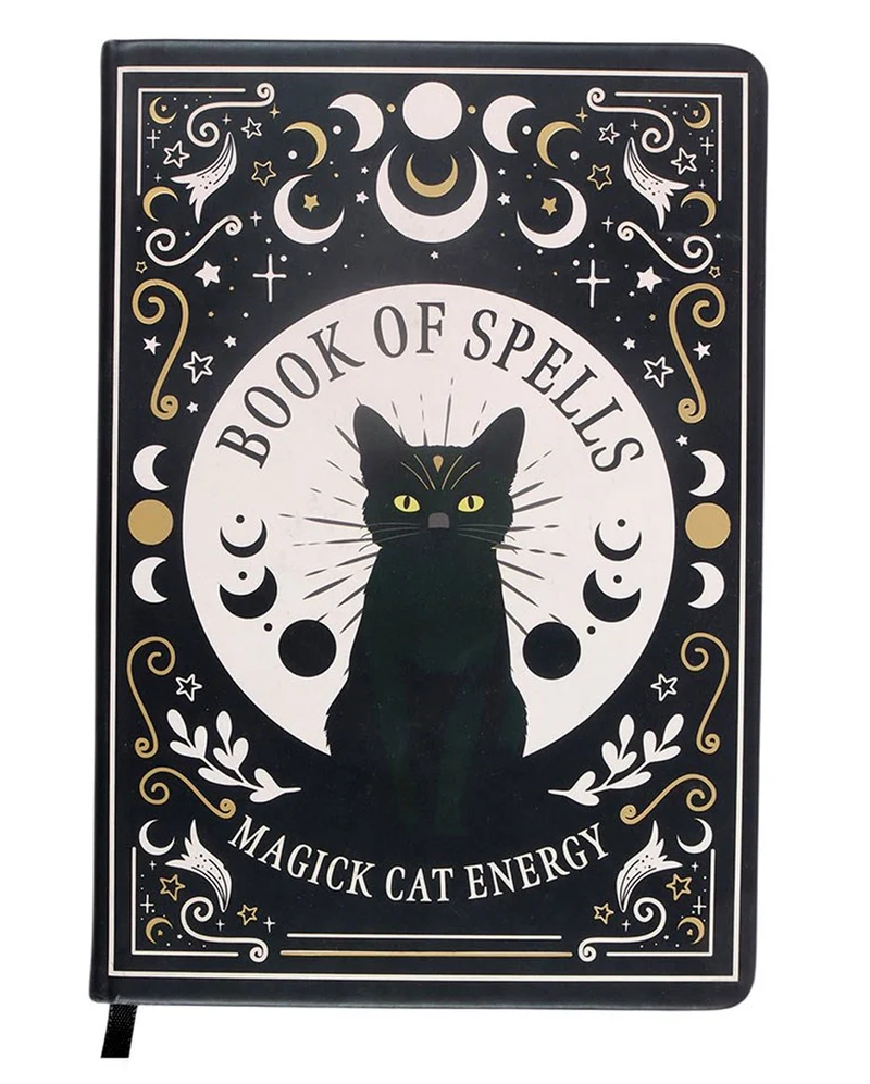 Schwarze Gothic Katze A5 Notiz & Tagebuch mit Stift
