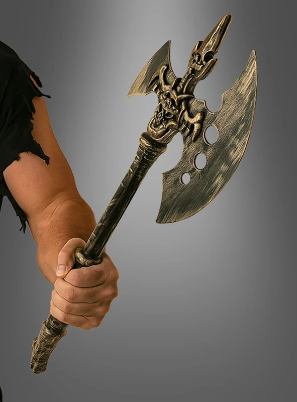 Dämonen Axt Bathomet schwarz-gold 43cm