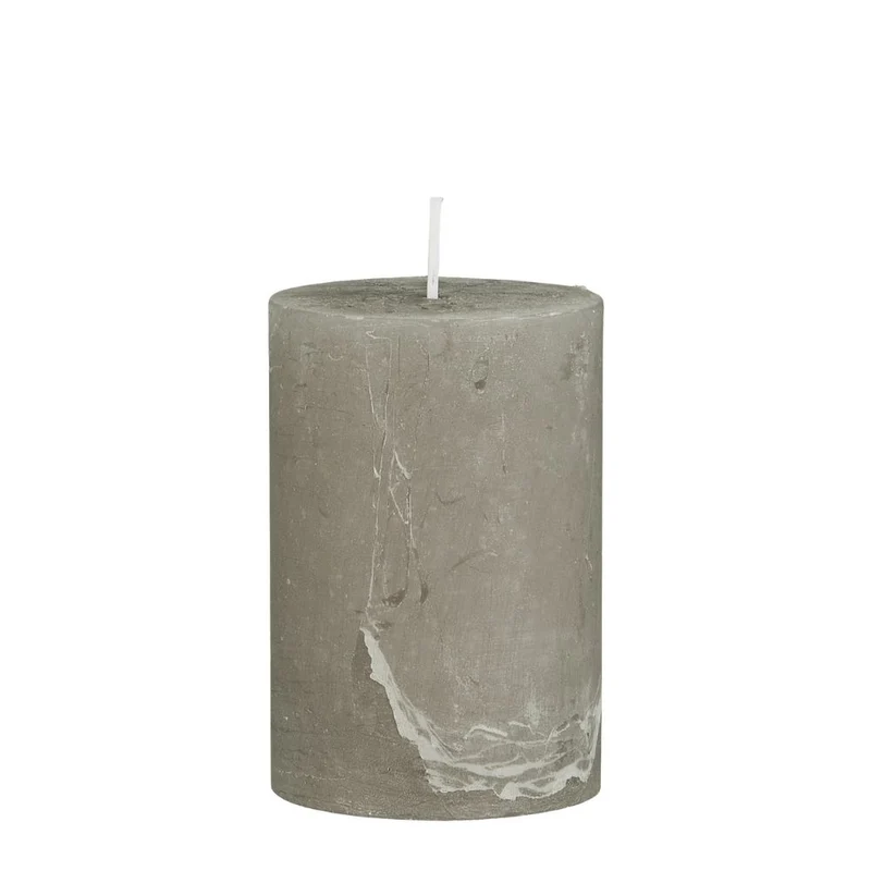 Ib Laursen Stumpenkerze rustikal French Grey 10 cm