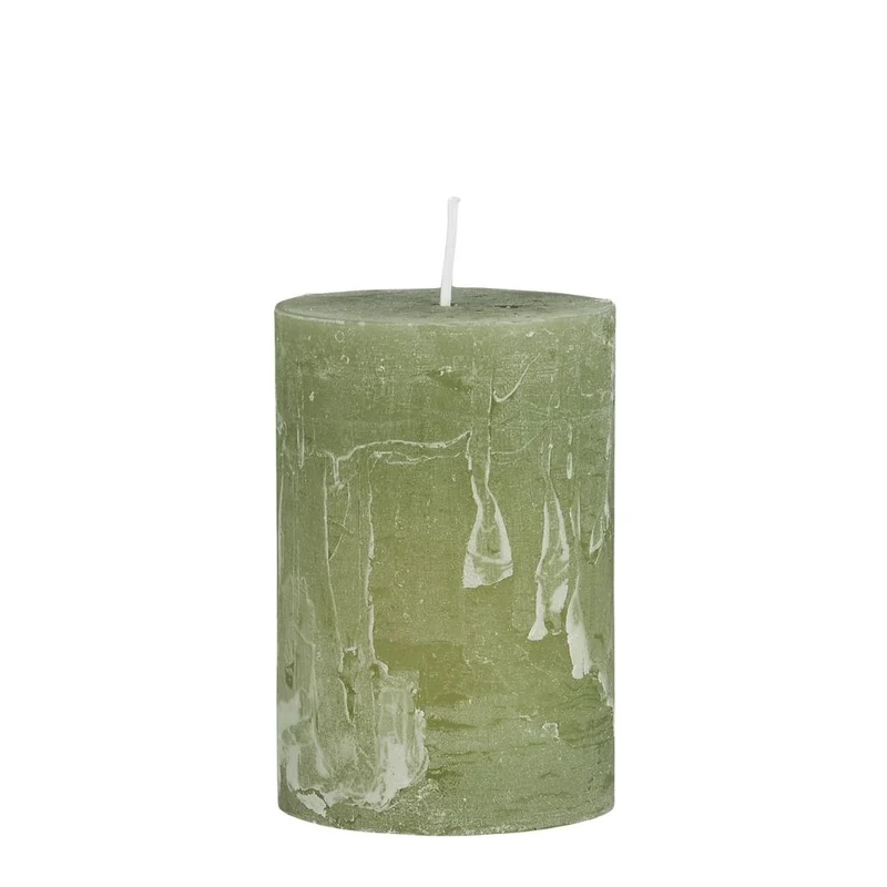 Ib Laursen Stumpenkerze rustikal Green Tea 10 cm