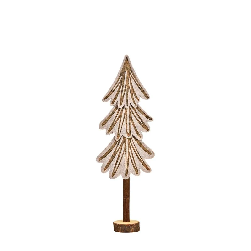Dekoaufsteller Tanne 38 cm beige