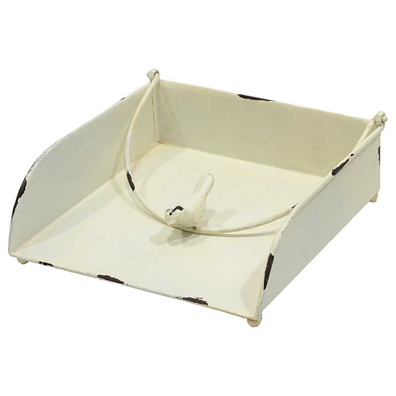 Serviettenhalter Antik Weiß Vogel Metall