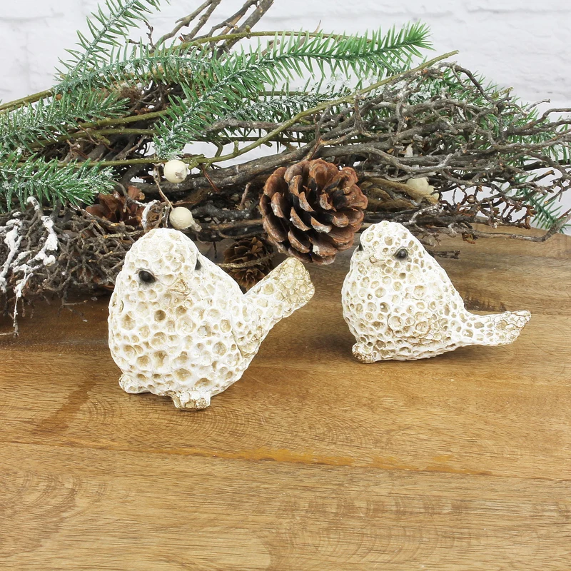 2er Set Dekovogel Polystone 9 & 11 cm
