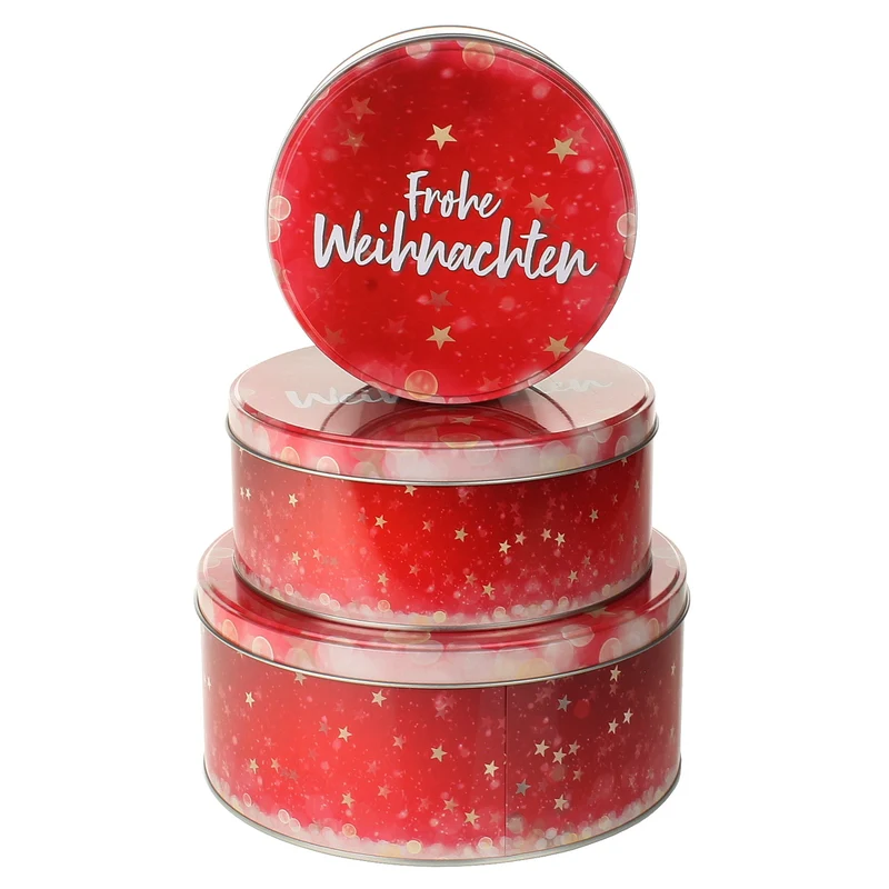 3er Set Keksdosen verschiedene Farben / Motive