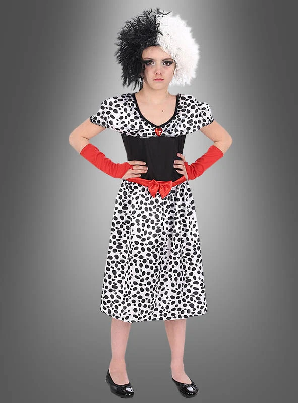 Cruella Dalmatiner Kostüm für Mädchen