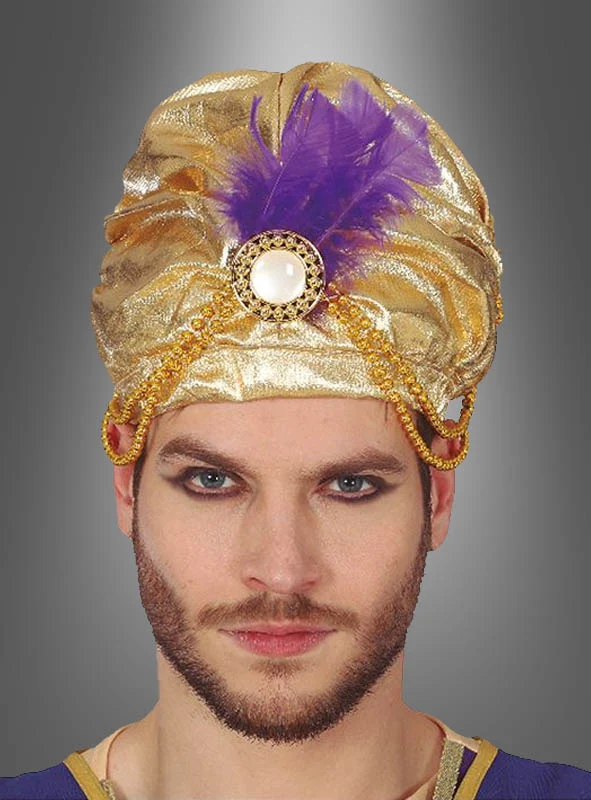 Goldener Orient Turban für Fasching