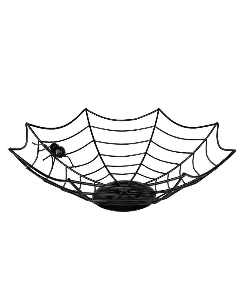 Schwarze Spinnennetz Schale aus Metall Ø 35cm