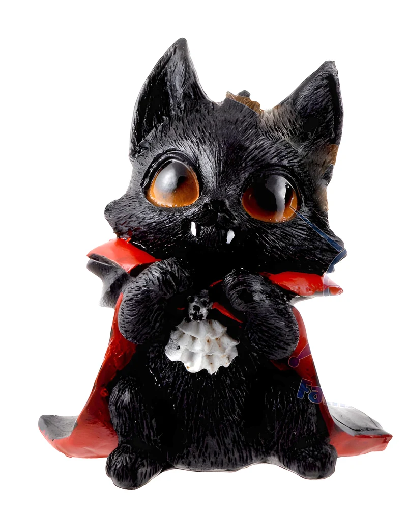 Vampirkatze "Catula" mit Vampirumhang 10cm