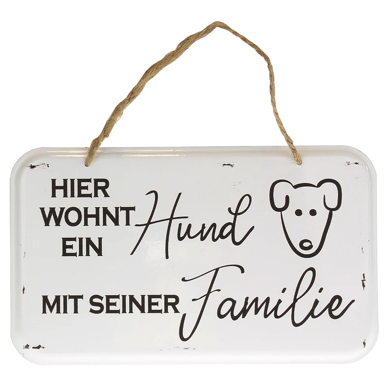 Metall-Schild "hier wohnt ein Hund"