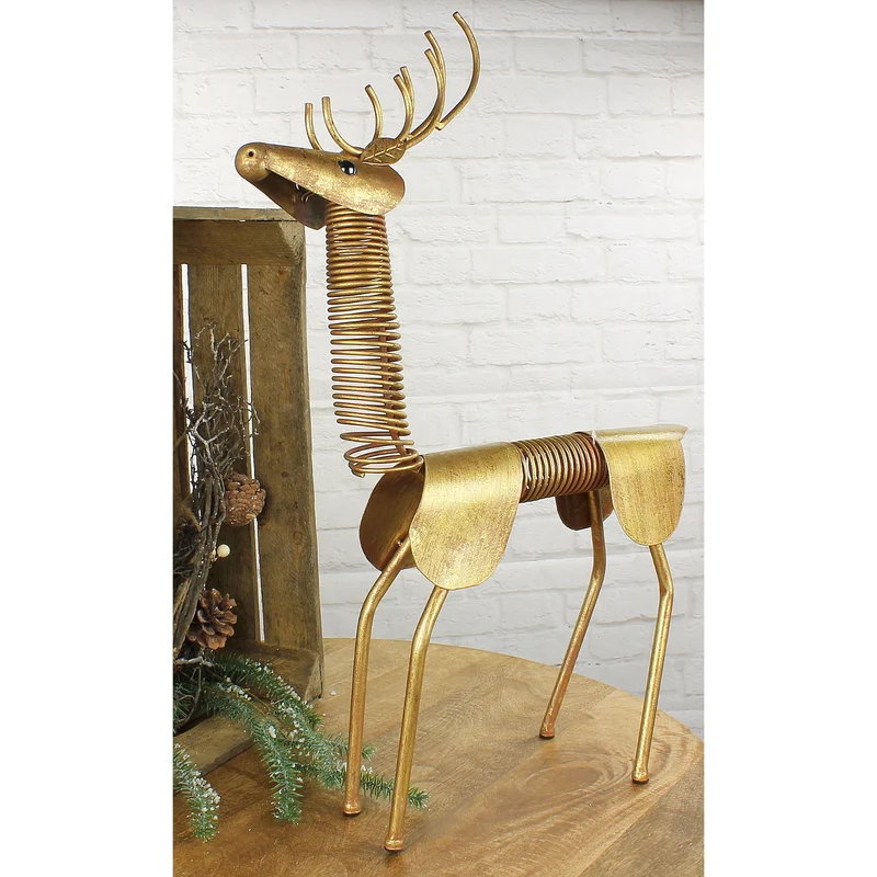Stehender Hirsch mit Wackelkopf, gold