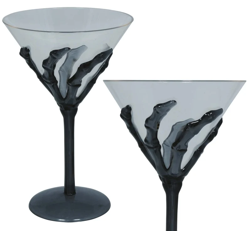 Schwarzes Weinglas „Hand“, 18 cm