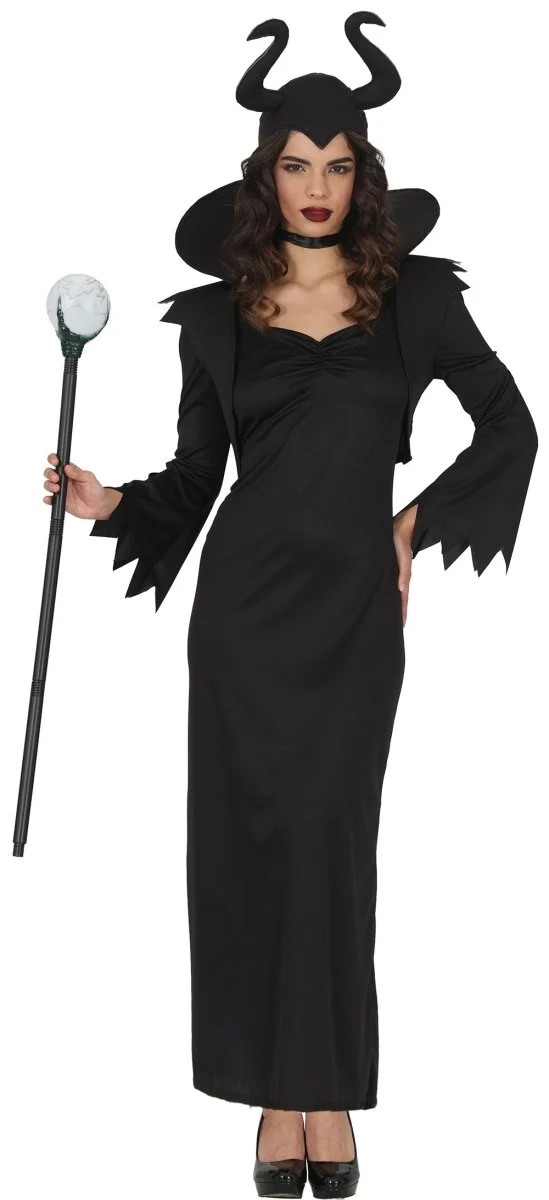 Halloween-Kostüm: Schwarze Feen-Robe für Damen