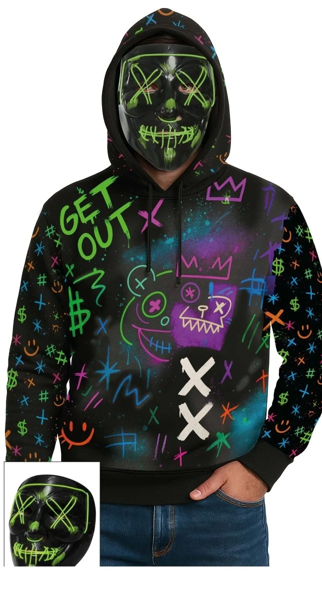 Halloween-Pullover für Herren mit Graffiti-Motiv