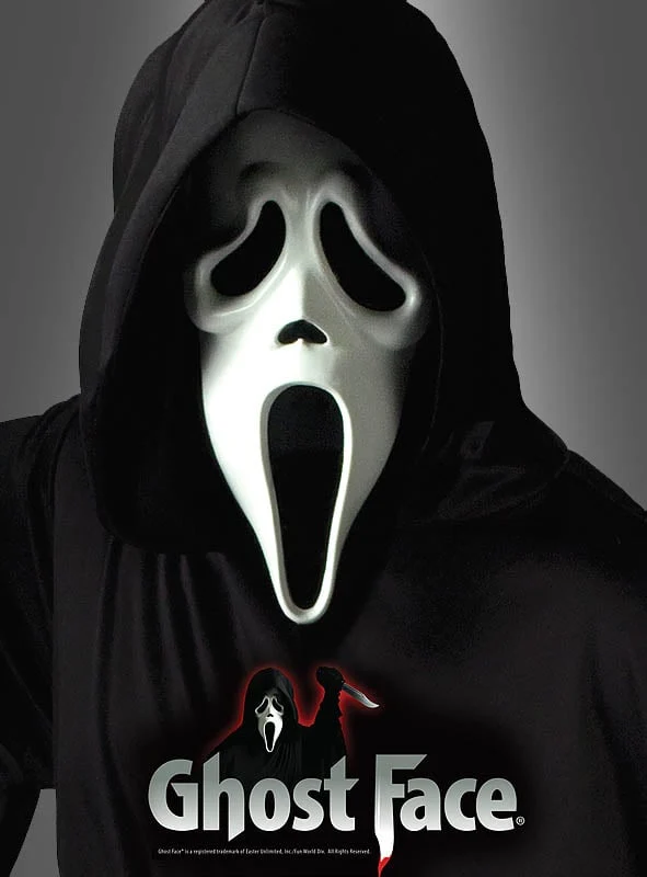 Original Scream Latex Maske mit Kapuze