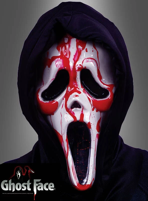 Scream Maske Halloween mit Blutpumpe
